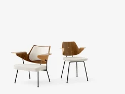 &Tradition RFH RD8 lounge chair, walnut and beech veneer - beige