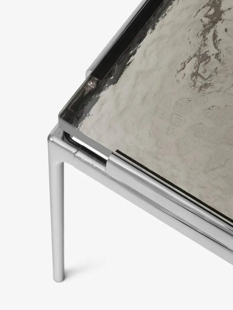 &Tradition Sett LN12 coffee table, smoked glass - dark chrome