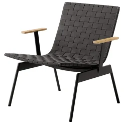 &Tradition Ville AV45 outdoor lounge chair with arms, warm black