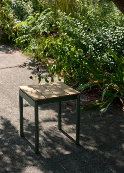 &Tradition Ville AV47 stool, teak - bronze green