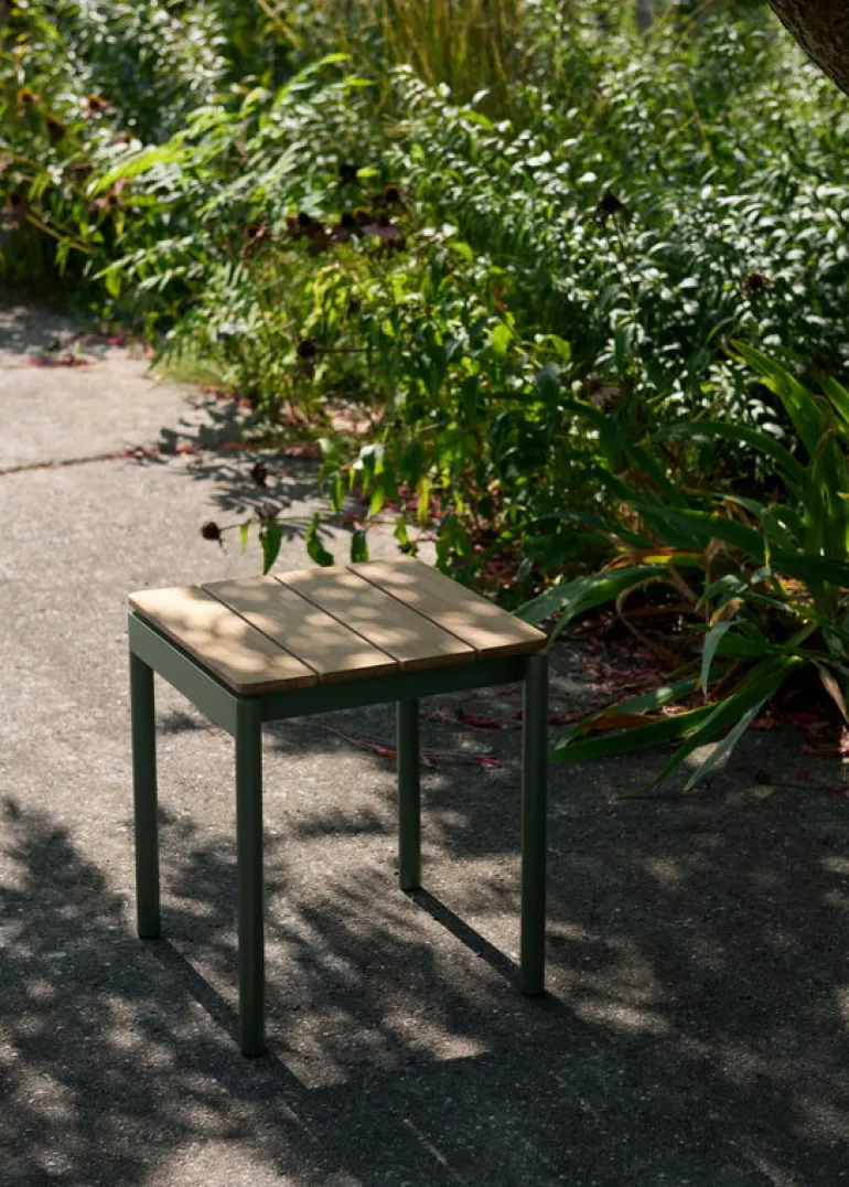 &Tradition Ville AV47 stool, teak - bronze green