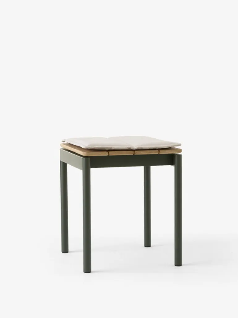 &Tradition Ville AV47 stool, teak - bronze green