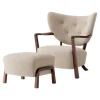 &Tradition Wulff ATD2 lounge chair and ATD3 pouf, Karakorum 003 - walnut