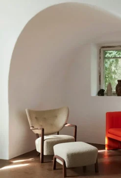 &Tradition Wulff ATD2 lounge chair and ATD3 pouf, Karakorum 003 - walnut