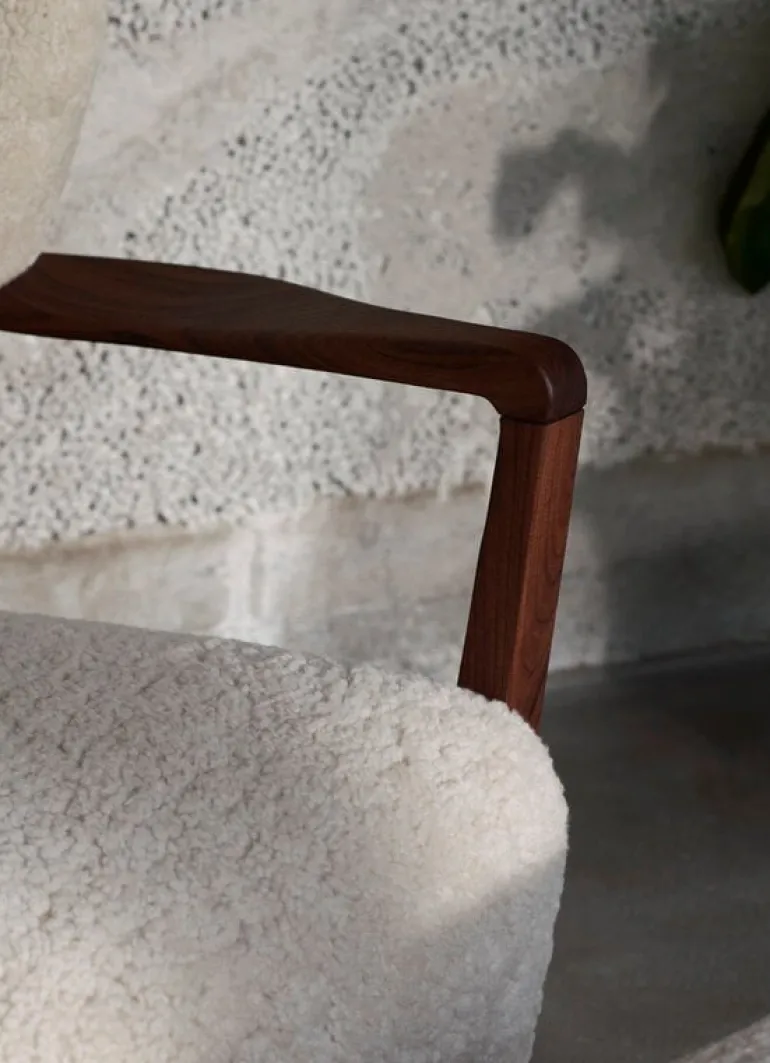 &Tradition Wulff ATD2 lounge chair and ATD3 pouf, Moonlight - walnut