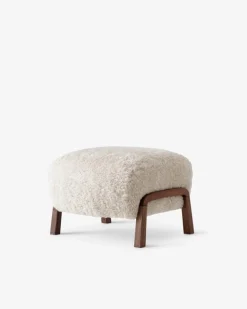 &Tradition Wulff ATD2 lounge chair and ATD3 pouf, Moonlight - walnut