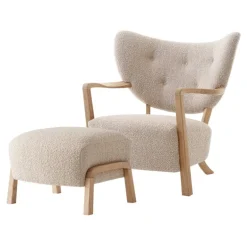 &Tradition Wulff ATD2 lounge chair and ATD3 pouf, Karakorum 003 - oak