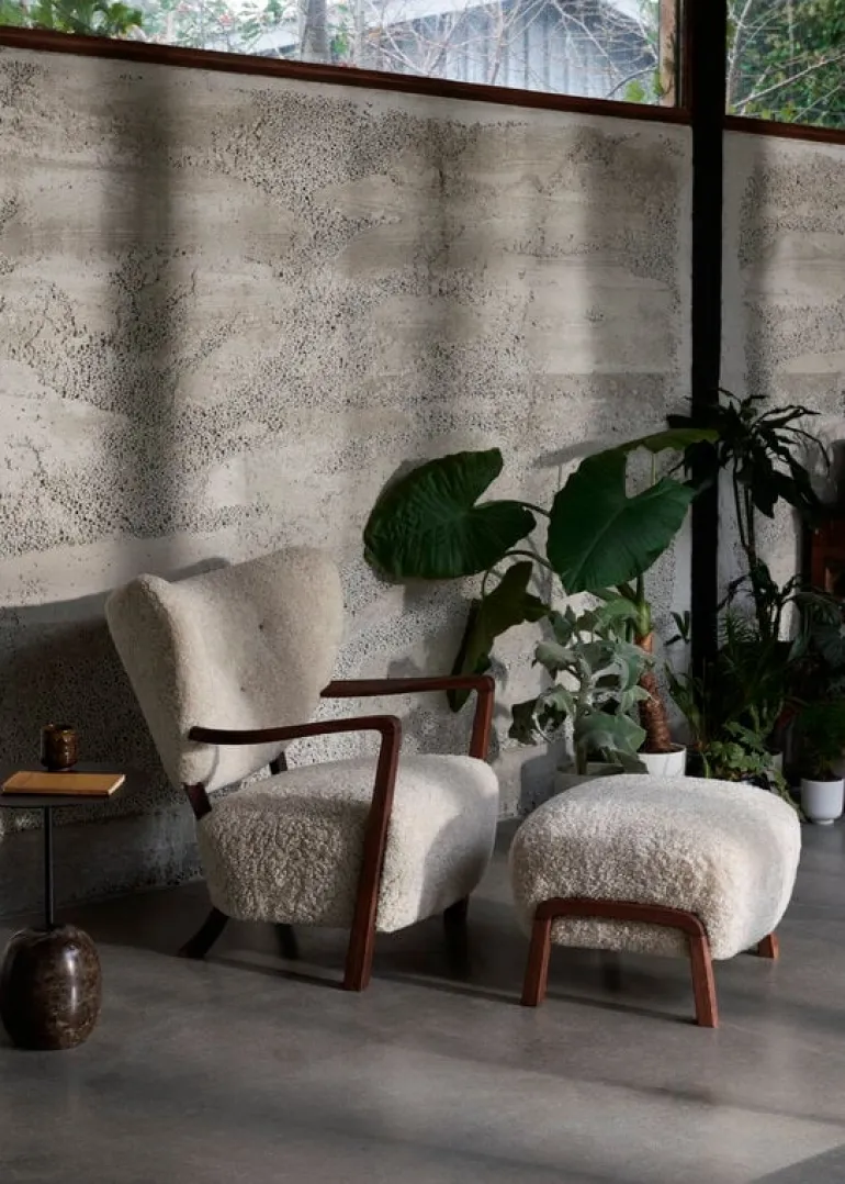 &Tradition Wulff ATD2 lounge chair and ATD3 pouf, Moonlight - oak