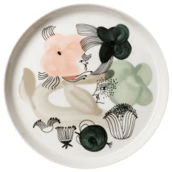 Arabia Kukkamaa plate, 19 cm, green