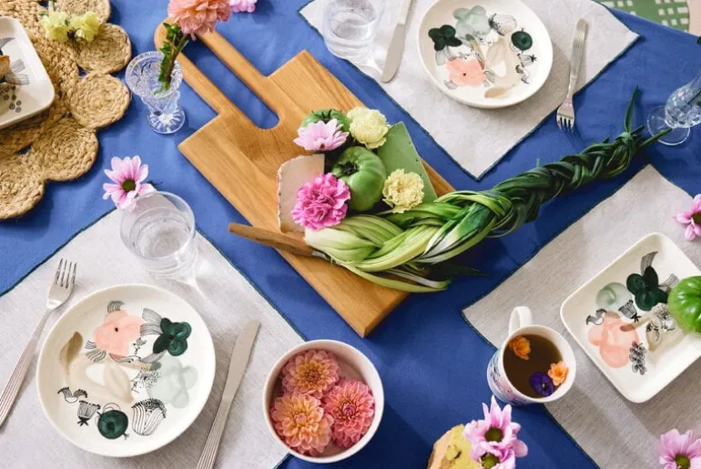 Arabia Kukkamaa plate, 19 cm, green