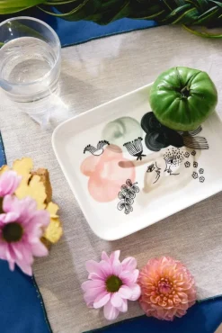 Arabia Kukkamaa plate, 15 x 19 cm, green