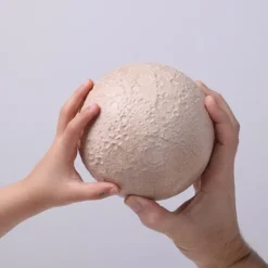 Architectmade Moon sculpture, 12 cm, maple - walnut