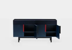 Ariake Aizome sideboard, indigo - black - red