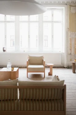 Ariake Braid lounge chair, white stained oak