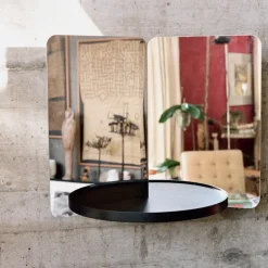 Artek 124 degrees mirror, medium, ash shelf