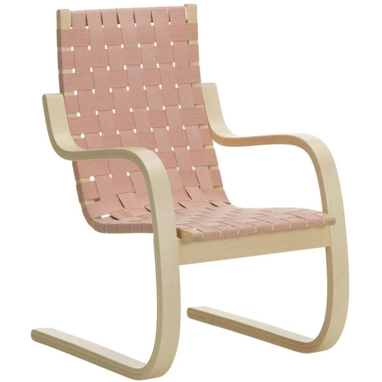 Artek Aalto armchair 406, birch - natural/red webbing