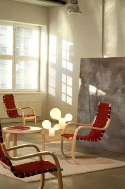 Artek Aalto armchair 406, birch - natural/red webbing