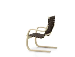 Artek Aalto armchair 406, birch - black/brown webbing