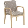 Artek Aalto Armchair 45, birch - natural/black webbing - rattan weave