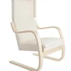 Artek Aalto armchair 401, birch - white Hallingdal 100