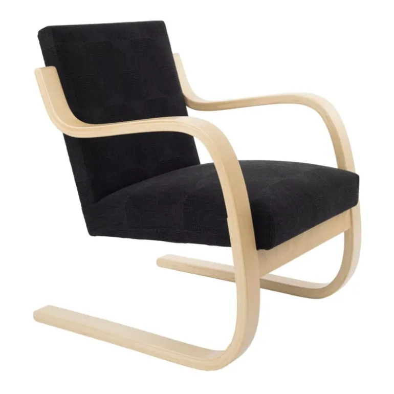 Artek Aalto armchair 402, birch - black Hallingdal 190
