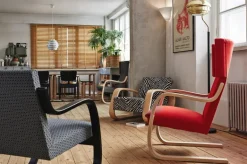 Artek Aalto armchair 402, birch - black Hallingdal 190