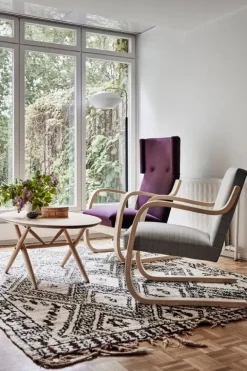 Artek Aalto armchair 402, birch - black Hallingdal 190