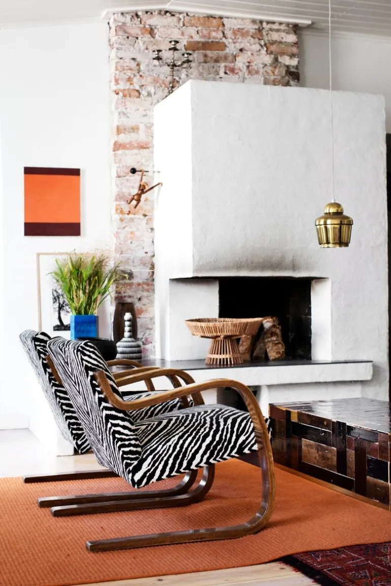 Artek Aalto armchair 402, birch - black Hallingdal 190