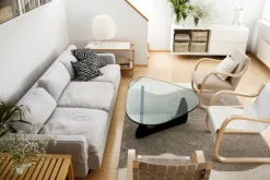 Artek Aalto armchair 402, birch - white Hallingdal 100