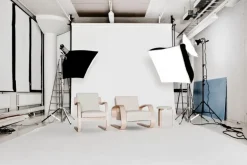 Artek Aalto armchair 402, birch - white Hallingdal 100