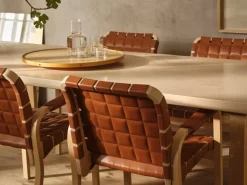 Artek Aalto Armchair 45, birch - cognac quilted leather