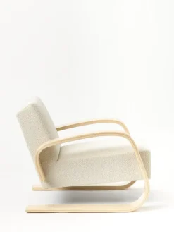 Artek Aalto armchair 400 "Tank", birch - cream/pearl Nubia 02