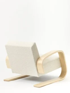 Artek Aalto armchair 400 "Tank", birch - cream/pearl Nubia 02
