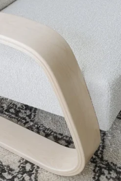 Artek Aalto armchair 400 "Tank", birch - cream/pearl Nubia 02