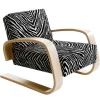Artek Aalto armchair 400 "Tank", birch - Zebra