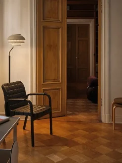 Artek Aalto Armchair 45, walnut - olive quilted leather