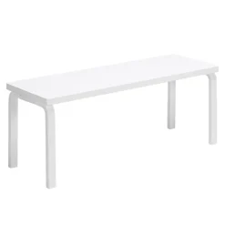 Artek Aalto bench 153A, solid seat, white