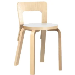 Artek Aalto chair 65, birch - white laminate