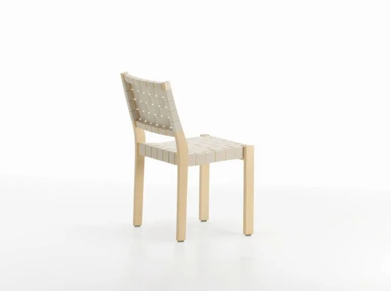 Artek Aalto chair 611, birch - natural/white webbing