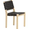 Artek Aalto chair 611, birch - black webbing