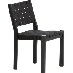 Artek Aalto chair 611, black - black webbing