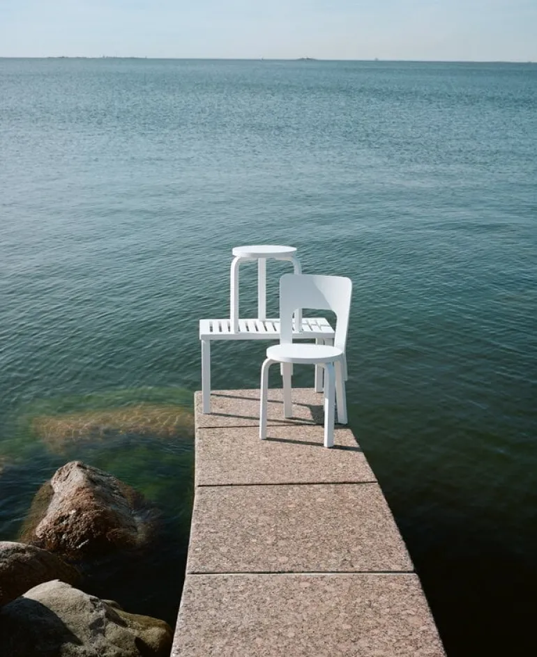 Artek Aalto chair 66, lacquered white