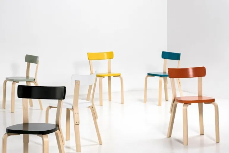Artek Aalto chair 69, yellow