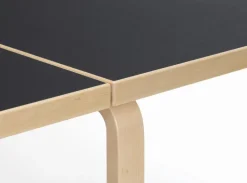 Artek Aalto foldable table DL81C, birch - black linoleum