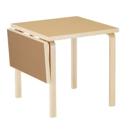 Artek Aalto foldable table DL81C, birch - clay/walnut linoleum