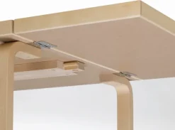 Artek Aalto foldable table DL81C, birch -vapour/smokey blue linoleum