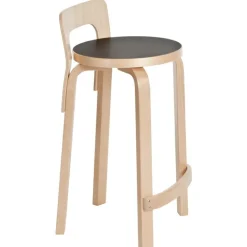 Artek Aalto high chair K65, black linoleum