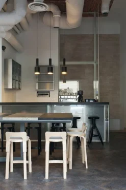 Artek Aalto high chair K65, white laminate