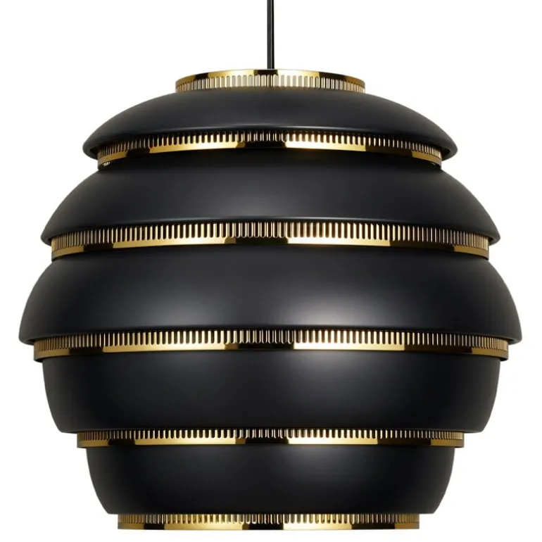 Artek Aalto pendant A331 "Beehive", black - brass