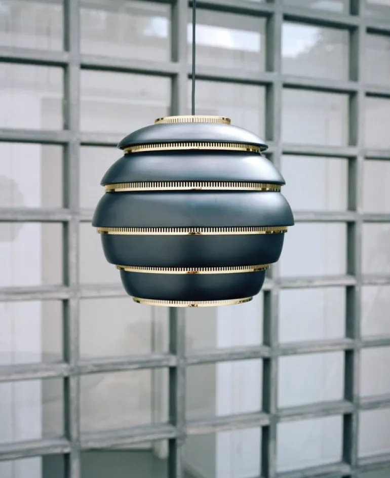 Artek Aalto pendant A331 "Beehive", black - brass